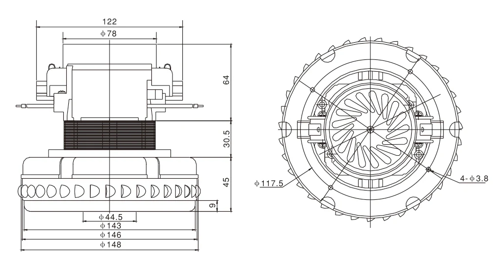 XWBS95 Brushed Vacuum Cleaner Motor